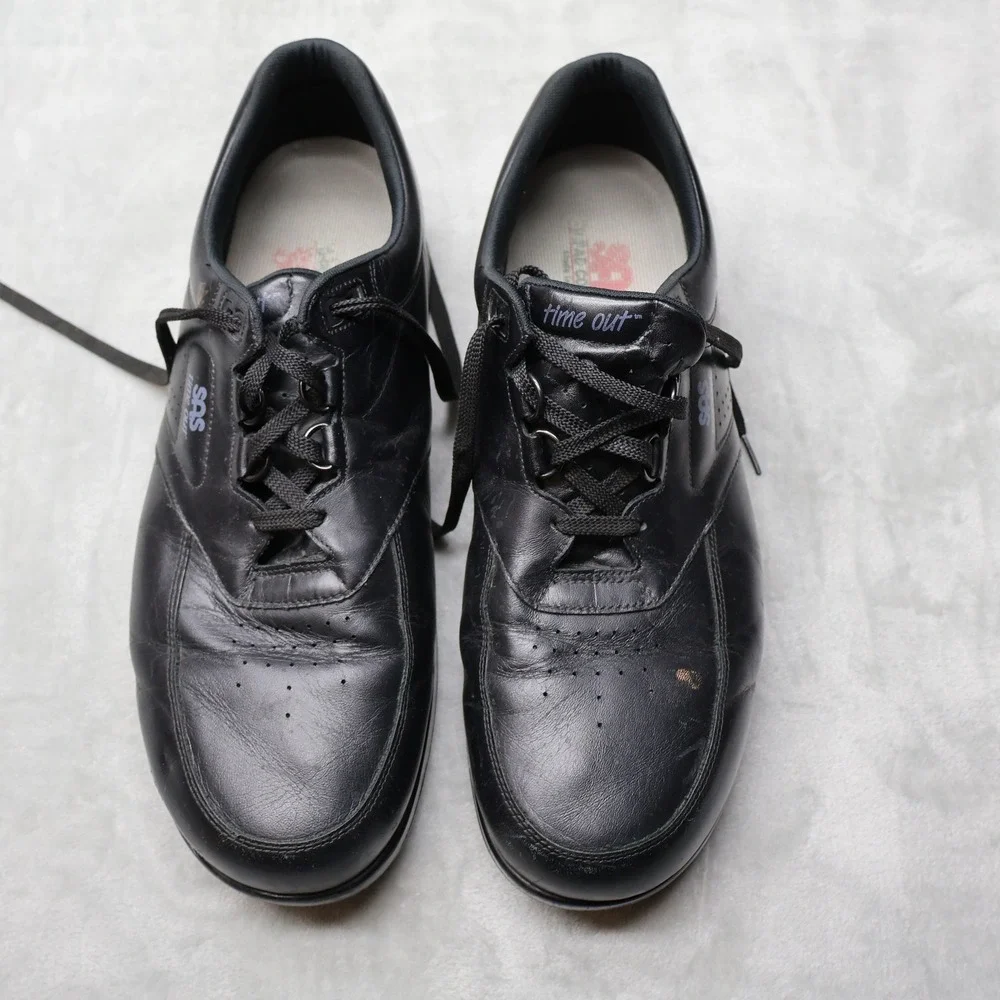 SAS Time Out Mens 14.5 Walking Shoes Black Leather Lace Up Comfort F6957693 USA